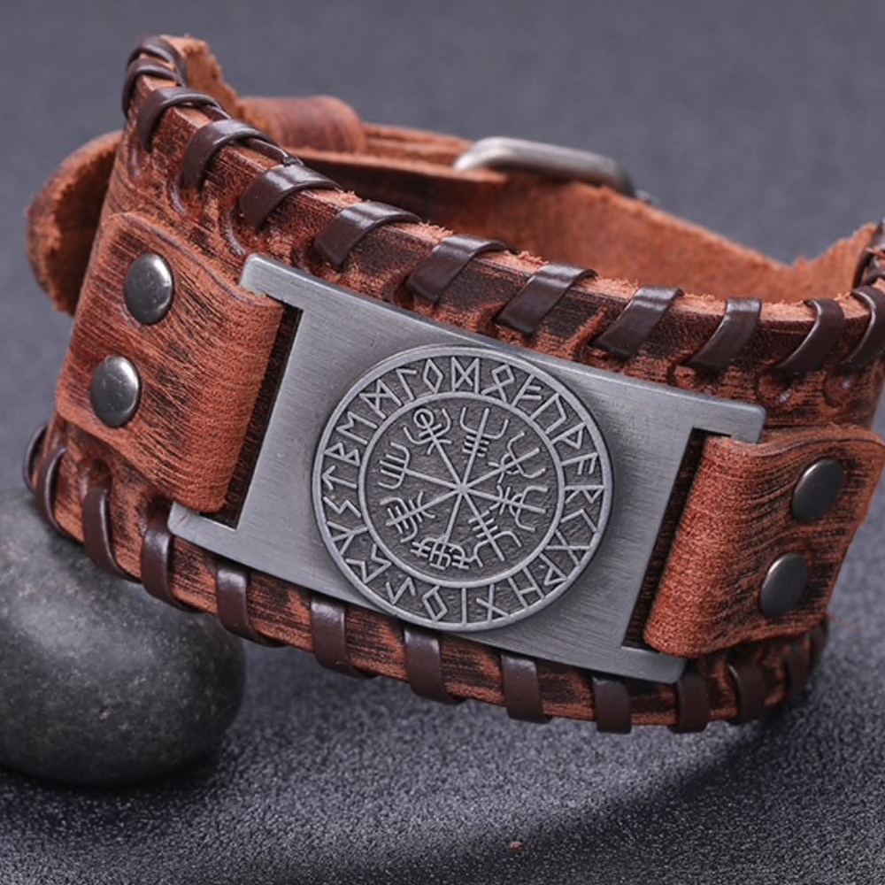 Teamer Nordic Viking Leather Bracelet